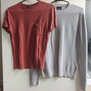 MASSIMO DUTTI Sweater Extrafine Cotton & Soft Lightweight Top Pocket Shirt Comfy